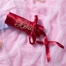 Load image into Gallery viewer, Embroidery Women Bride Bridesmaid Wedding Robe Solid Short Kimono Bath Gown Casual Ntimate Lingerie Sleepwear Sexy Homewear XXL