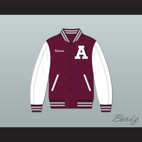 Eminem Guilty Conscience Maroon and White Varsity Letterman Jacket-Style Sweatshirt