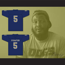 Load image into Gallery viewer, Emmit Gooden 5 Independence Community College Pirates Dark Blue Football Jersey