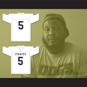 Emmit Gooden 5 Independence Community College Pirates White Football Jersey