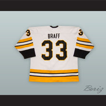 Load image into Gallery viewer, Eric Braff 33 Kingston Frontenacs White Hockey Jersey