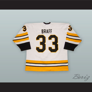 Eric Braff 33 Kingston Frontenacs White Hockey Jersey