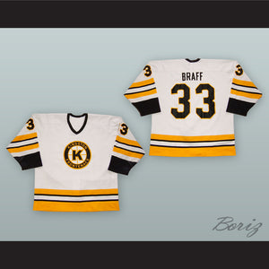 Eric Braff 33 Kingston Frontenacs White Hockey Jersey