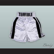 Load image into Gallery viewer, Erik &#39;The Terrible&#39; Morales White Boxing Shorts