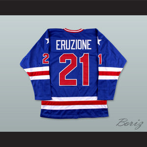 Mike Eruzione 21 USA Blue Hockey Jersey