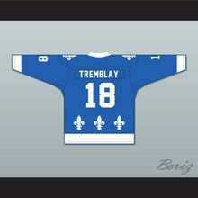 Load image into Gallery viewer, Étienne Tremblay 18 Le National de Québec Blue Hockey Jersey- Lance et compte (He Shoots, He Scores)