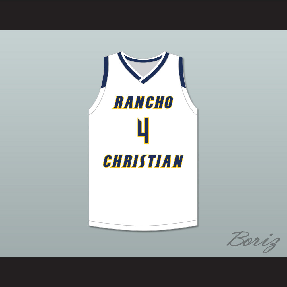 Evan Mobley 4 Rancho Christian School Eagles White Basketball Jersey 2