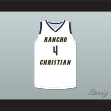 Load image into Gallery viewer, Evan Mobley 4 Rancho Christian School Eagles White Basketball Jersey 1