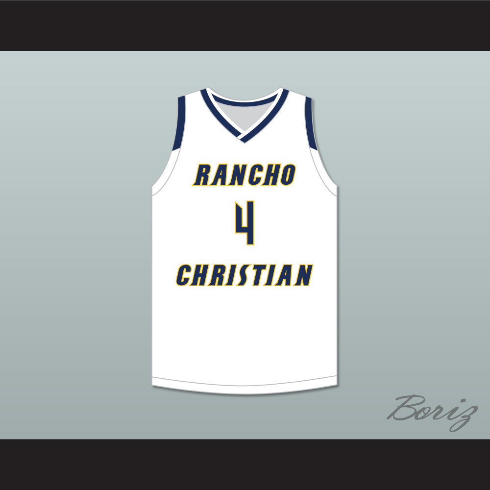 Evan Mobley 4 Rancho Christian School Eagles White Basketball Jersey 1