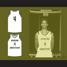 Load image into Gallery viewer, Evan Mobley 4 Rancho Christian School Eagles White Basketball Jersey 1