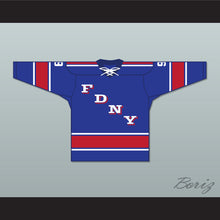 Load image into Gallery viewer, FDNY Bravest 9 Blue Tie Down Hockey Jersey