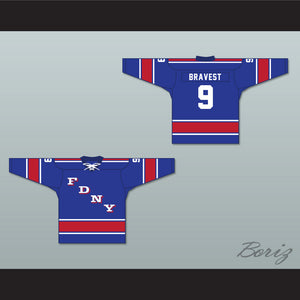 FDNY Bravest 9 Blue Tie Down Hockey Jersey