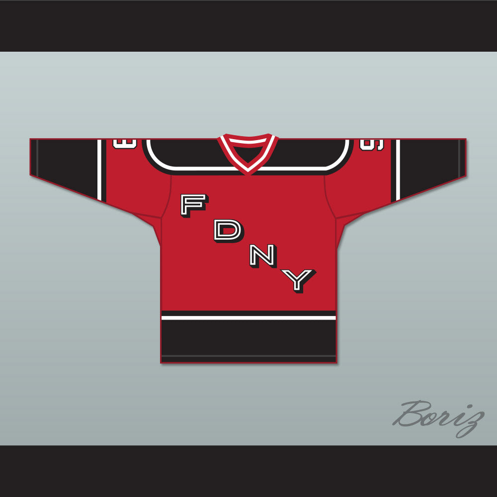 FDNY Bravest 9 Red Hockey Jersey Design 1