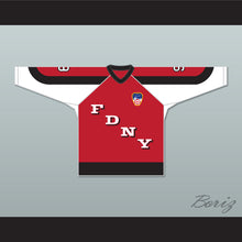 Load image into Gallery viewer, FDNY Bravest 9 Red Hockey Jersey Design 3 with Patch