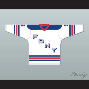 FDNY Bravest 9 White Hockey Jersey Design 2