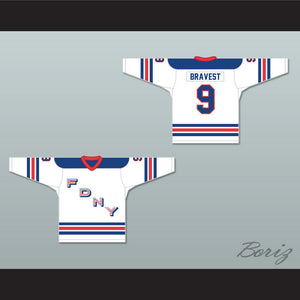 FDNY Bravest 9 White Hockey Jersey Design 2