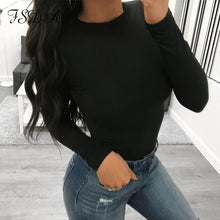 Load image into Gallery viewer, FSDA Long Sleeve Black Bodysuit O Neck Casual Spring Winter White Body Top Sexy Women 2020 Bodysuits Streetwear