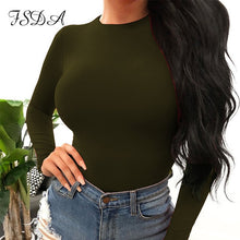 Load image into Gallery viewer, FSDA Long Sleeve Black Bodysuit O Neck Casual Spring Winter White Body Top Sexy Women 2020 Bodysuits Streetwear