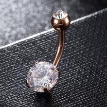 Load image into Gallery viewer, FUNIQUE Gold Color Sexy Women Navel Piercing Crystal Zircon Rhinestones Round Body Ring Jewelry Belly Button Body Jewelry