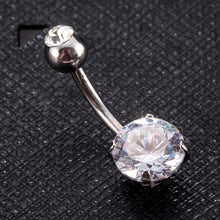 Load image into Gallery viewer, FUNIQUE Gold Color Sexy Women Navel Piercing Crystal Zircon Rhinestones Round Body Ring Jewelry Belly Button Body Jewelry