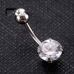 FUNIQUE Gold Color Sexy Women Navel Piercing Crystal Zircon Rhinestones Round Body Ring Jewelry Belly Button Body Jewelry