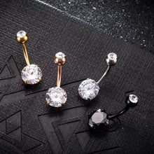 Load image into Gallery viewer, FUNIQUE Gold Color Sexy Women Navel Piercing Crystal Zircon Rhinestones Round Body Ring Jewelry Belly Button Body Jewelry