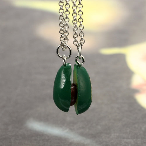 FUNIQUE Green Fruit Pendant Necklaces Female 2019 Avocado Heart Charm Long Chain Necklace For Women Party Jewelry Accessories