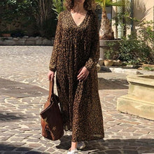 Load image into Gallery viewer, Fashion Leopard Print Maxi Dress Women&#39;s Summer Sundress ZANZEA 2020 Sexy V Neck Beach Long Vestidos Female High Waist Robe 5XL