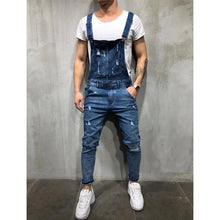Load image into Gallery viewer, Fashion Men's Ripped Skinny Jeans Destroyed Frayed Slim Denim Pant Overalls Zipper