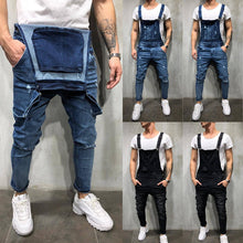 Load image into Gallery viewer, Fashion Men's Ripped Skinny Jeans Destroyed Frayed Slim Denim Pant Overalls Zipper