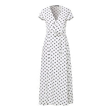 Load image into Gallery viewer, Fashion Split Hem Polka Dot Short Sleeve Maxi Sundress Celmia Bohemian Women Summer Long Dress Belted Sexy Casual V-Neck Vestido