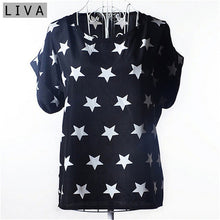 Load image into Gallery viewer, Fashion Thin Women Shirt S-XXL Summer Style Loose Colorful Print Chiffon Blouse Casual Tops Short Sleeve blusa feminina stripe