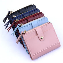 Load image into Gallery viewer, Fashion Women Wallet Lovely Candy Color Small Coin Zipper Purse Card Package PU  9X2X10.5cm passport holder card wallet #82015