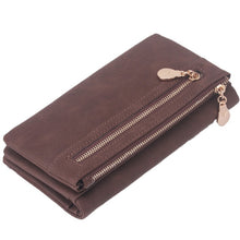 Load image into Gallery viewer, Fashion Women Wallets Dull Polish Leather Wallet Double Zipper Day Clutch Purse Wristlet Portefeuille Handbags Carteira Feminina