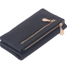 Load image into Gallery viewer, Fashion Women Wallets Dull Polish Leather Wallet Double Zipper Day Clutch Purse Wristlet Portefeuille Handbags Carteira Feminina