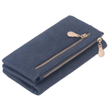 Load image into Gallery viewer, Fashion Women Wallets Dull Polish Leather Wallet Double Zipper Day Clutch Purse Wristlet Portefeuille Handbags Carteira Feminina