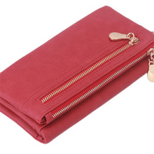Load image into Gallery viewer, Fashion Women Wallets Dull Polish Leather Wallet Double Zipper Day Clutch Purse Wristlet Portefeuille Handbags Carteira Feminina