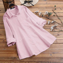 Load image into Gallery viewer, Fashion ZANZEA 2020 Women Lapel Neck Long Sleeve OL Blouse Spring Buttons Shirt Elegant Solid Blusas Femininas Chemise Top Mujer