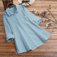 Load image into Gallery viewer, Fashion ZANZEA 2020 Women Lapel Neck Long Sleeve OL Blouse Spring Buttons Shirt Elegant Solid Blusas Femininas Chemise Top Mujer