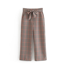 Load image into Gallery viewer, Fashion women's suits skirt suit Casual temperament double-breasted plaid jacket female Pants suit 2019 autumn women's clothing