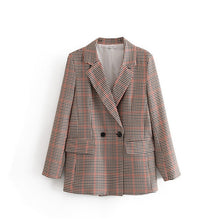 Load image into Gallery viewer, Fashion women's suits skirt suit Casual temperament double-breasted plaid jacket female Pants suit 2019 autumn women's clothing