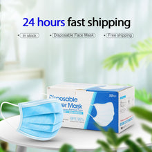 Load image into Gallery viewer, Fast delivery Disposable mask 3-layer Anti-Dust Antibacterial Mask 50pcs Face Non Woven Mouth Masks Proof Cotton Face Masks