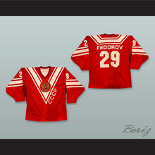 Load image into Gallery viewer, Fedorov 29 CCCP Russia Red Hockey Jersey