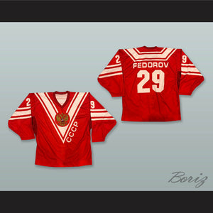 Fedorov 29 CCCP Russia Red Hockey Jersey