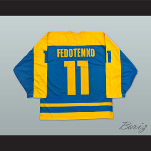 Fedotenko 11 Ukraine National Team Blue Hockey Jersey