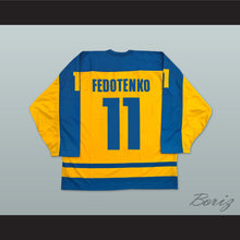 Load image into Gallery viewer, Fedotenko 11 Ukraine National Team Yellow Hockey Jersey