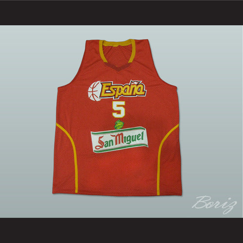Rudy Fernandez 5 Espana Red Basketball Jersey
