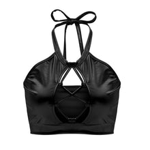 Load image into Gallery viewer, FestivalQueen 2019 Shiny Holographic Metallic Color Tank Tops Sexy Slim Backless Halter Street wear Crop Top for Women