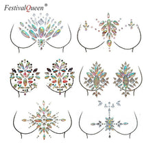 Load image into Gallery viewer, FestivalQueen Temporary Adhesive breast Jewelry Party Gems Rhinestone Flash Tattoos Body Stickers Make Up Jewels for Women