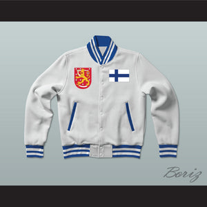 Finland Varsity Letterman Jacket-Style Sweatshirt